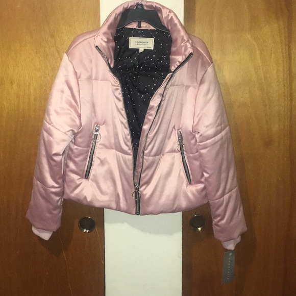 💝 NWT Bagatelle Heritage Pink Satin Puffer Jacket - Picture 1 of 7